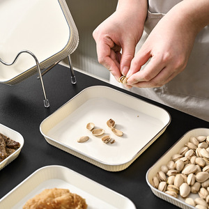 Ensemble d'assiettes carrées en plastique pour la maison, vaisselle résistante au micro-ondes pour le service alimentaire en hôtel, couleur unie QY231011 - Product Image 4