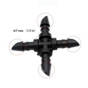 Conector de 4 Vías de la Serie Micro Spray, Acoplamiento de Plástico Negro para Sistemas de Riego por Goteo - Product Image 2