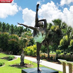 Escultura de Bronce Fundido de Tamaño Real de una Bailarina, Estilo Moderno para Jardín Exterior - Product Image 4