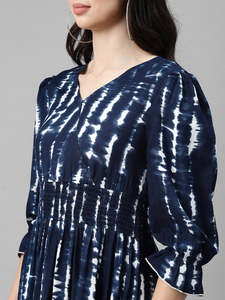 Vestido Maxi Asimétrico de Rayón Teñido Anudado para Mujer, Estilo Festivo, Casual y Elegante, Tallas Grandes, de Una Pieza - Product Image 5
