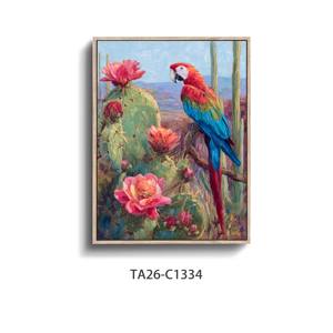 Impresión artística decorativa de loros coloridos, arte de pared en lienzo <span class=keywords><strong>vintage</strong></span>, decoración de pared, póster decorativo estético moderno para sala de estar y <span class=keywords><strong>baño</strong></span> - Product Image 1