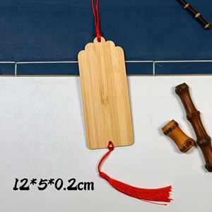 Bamboo Wood Blank <b>Bookmark</b> Different Shapes Unfinished Wood Hanging Tags with Red Tassels <b>Bookmark</b> for DIY Craft Gift - Product Image 4