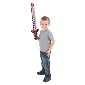 Sabre laser LED à pixels lumineux avec son, en plastique, style Minecraft, jouet mosaïque pour cosplay, promotion de marque, événements festifs, épée clignotante - Product Image 3