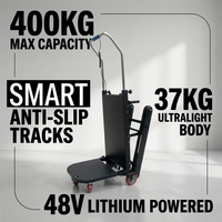 Chariot à escaliers électrique robuste de 400 kg, alimenté par batterie au lithium 48 V, pliable, pour le shopping et les outils, moteur 800 W