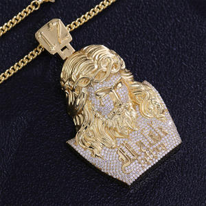 Bijoux Hip Hop Personnalisés en Argent Sterling 925, Pendentif Jésus <span class=keywords><strong>Messie</strong></span> Chrétien Serti de Moissanite VVS, Chaînes Certifiées IGI - Product Image 2