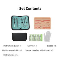 Kit de pratique pour étudiants en médecine Ensemble d'instruments de suture chirurgicale avec module de peau en silicone