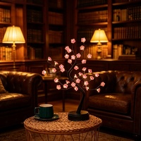 Lampe LED Arbre à Fleurs Artificielles en Gros pour Usine, Lampe de Table Bonsaï pour Mariage, Fêtes et Décoration Intérieure