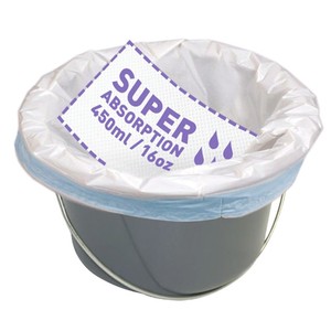 Commode <strong>Liners</strong> Bedside Portable Toilet Bed Pan 20Bags Lavender <strong>Scented</strong> Disposable Gravure Printed LDPE Material Drawstring - Product Image 5