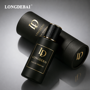 Botella de Perfume Negra Mate de Lujo con Logotipo Personalizado, 30ml 50ml 100ml, Botella de Perfume de Vidrio Transparente Vacía con Caja Cilíndrica de Papel - Product Image 2