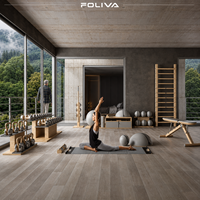 Blok Yoga dengan logo, Kayu Solid, Bata Yoga Kayu, Permukaan Anti Selip untuk Pilates, Peregangan, Latihan Keseimbangan, Studio Rumah