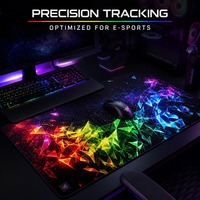 Tapis de souris enduit personnalisé avec dégradé RGB, tapis de souris de jeu 490 x 420 mm, imperméable, antidérapant, en caoutchouc, pour bureau de sport électronique