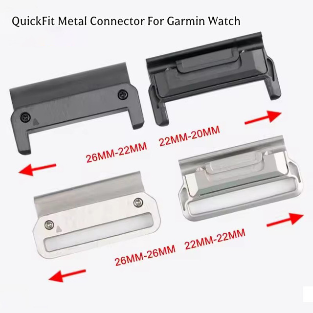 Quickfit Smart Watch Band Strap Stainless Steel Metal Connector Adapter for Garmin Fenix 8 7X 7 6x Pro 5X