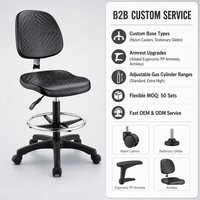 Chaise de travail durable en PP pour laboratoire avec base en nylon et fonction pivotante pour salle blanche électronique, commande de projet institutionnel