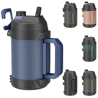 Frasco de vacío al por mayor de fábrica, botellas de agua portátiles de acero inoxidable de doble pared, jarras de un galón de cerveza aisladas con asa