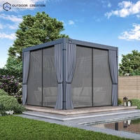 Pergola bioclimatique à lames orientables en aluminium pour terrasse extérieure, auvent de jardin, couverture solaire