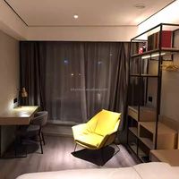 Muebles de Dormitorio Modernos Personalizados para Hotel, Juego Completo de 3 Piezas, Marco de Cama de Madera, Mesitas de Noche, Cabecera, Escritorio, Silla, Armario