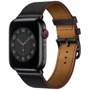 Leather Watch Straps Leather Watch Band Genuine Leather with Metal Buckle 38mm 40mm 42mm 44mm for Apple Iwatch Series 6