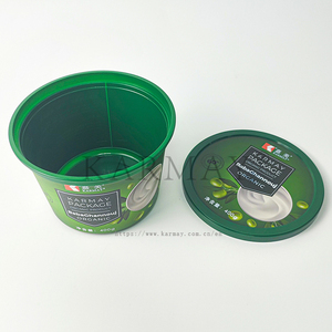 Pot rond en plastique de 500g avec couvercle pour emballage de pâtes (hummus, harissa, muham, labneh, tzatziki, baba ghanoush) et sauces orientales - Product Image 4