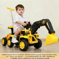 Nouvelle voiture à pédales pour enfants, jouet de terrassement, véhicule d'ingénierie électrique télécommandé sur batterie, grand modèle pour enfants