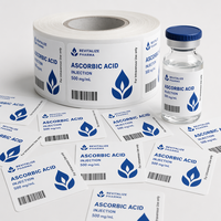 Etiquetas de Vinilo Blanco Mate Personalizadas para Frascos - Etiquetas Adhesivas con Código de Barras Resistentes al Agua y al Aceite para Botellas de Vidrio de Materia Prima de Laboratorio