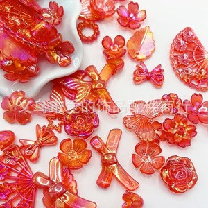 Pinzas para el pelo de acrílico con flores y mariposas, estilo morado mixto, cuentas dispersas para accesorios DIY, verano 2024, origen Yiwu - Product Image 4