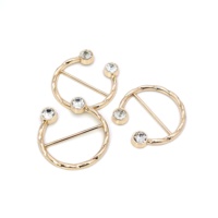 Boucle demi-lune en alliage de zinc fantaisie avec strass, durable, pour robe femme