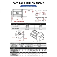 Moteur à induction micro-AC 90 mm 220 V/380 V monophasé à vitesse fixe avec réducteur pour automatisation personnalisable