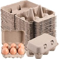Cartons à œufs en pâte moulée recyclée avec logo personnalisé, lot de 6, pour l'emballage de la volaille