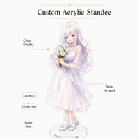 Standee Akrilik Anime Transparan Tebal 5mm, Slot Tunggal, Relief Embos, Figur Akrilik Anime Girl