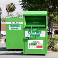 Papelera de reciclaje de ropa usada al por mayor, contenedor de donación de ropa de diseño personalizado para zapatos y prendas