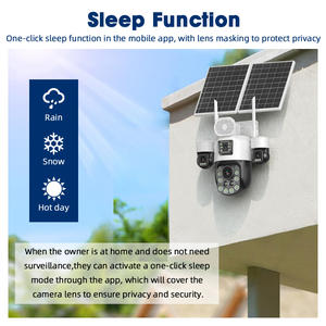 Caméras de surveillance CCTV solaires d'extérieur 30w, distance de détection de 100m, 8mp, double objectif, <span class=keywords><strong>zoom</strong></span> 20x, batterie, étanche, caméra PTZ AOV - Product Image 6