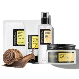 OEM ODM Private Label Natural Snail Skin Care Set With Facial Cream/Cleanser/Essence/Sheet Mask For Sensitive Skin Skincare Kit