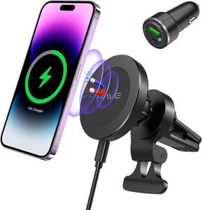 Chargeur de <span class=keywords><strong>voiture</strong></span> sans fil magnétique en alliage d'aluminium, aimant puissant N52, charge rapide 15W, <span class=keywords><strong>support</strong></span> de téléphone portable PD - Product Image 6