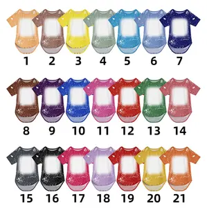 Schlussverkauf Unisex Individuelles Design Kleinkind Kleinkinder-T-Shirts Sublimation Unbedruckt Fälschungen Kurzarm gebleichte Babystromper