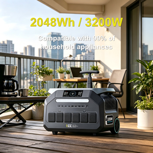 ตัวควบคุมพลังงานแสงอาทิตย์ MPPT 3200W 2048Wh สถานีแบตเตอรี่แบบพกพา คลื่นไซน์บริสุทธิ์ สำหรับใช้ภายใน/ภายนอกอาคาร ชาร์จรถยนต์ได้ - Product Image 1