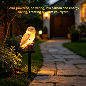 Lampe solaire LED extérieure rechargeable IP65 en forme <span class=keywords><strong>de</strong></span> hibou, étanche, en plastique, pour jardin, poteau décoratif, éclairage paysager, villa, cour - Product Image 4