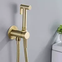 Ensemble d'accessoires de pulvérisation pour bidet moderne en laiton doré brossé, Shattaf, eau chaude/froide, haute pression, écologique, installation facile