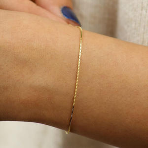 Beliebtes Hochwertiges Nicht-Verblassendes Edelstahl-Armband Einfaches Basis-Gold Multi-Stil Kubanische Box-Kette Armband Geschenke für Frauen - Product Image 2