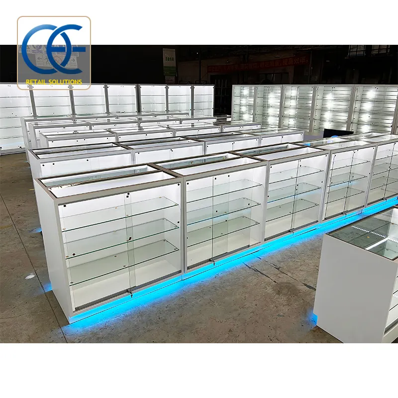 Glass Counter Display Case With Light Dispensary Counters Design Modern Tobacco Furniture Smoke Shop Showcase