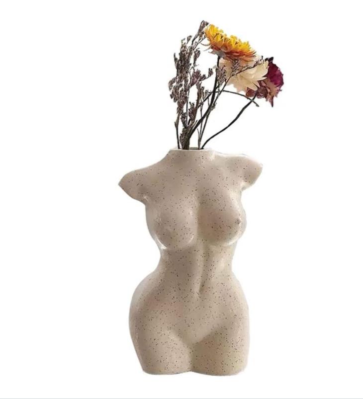 Полимерная ваза, женская форма для ванной комнаты в стиле бохо, декоративные цветы для минималистского маленького эклектического декора