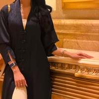 Mexizo Custom Abaya Wanita Baru Kancing Katak Cina Cardigan Robe Muslimah Pakaian Islami Sederhana
