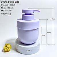 Bouteille de salon personnalisée en usine, 300ml 500ml, à base ronde et couvercle à épaule, avec pompe à bec d'oiseau pour lotion, shampoing et gel douche