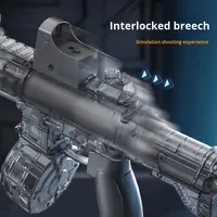 Pistolet à eau électrique lumineux M416 Technologie noire Jet entièrement automatique Lumière de feu puissante Souris de glace pour la lutte contre l'eau