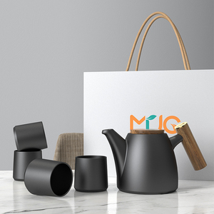 Ensemble théière en céramique de luxe DHPO 1200 ml grande capacité, tasses à café en porcelaine, garde les boissons chaudes/froides, chauffe-théière, coffret cadeau - Product Image 6