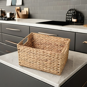 Vintage Rectangle Wicker Storage <strong>Basket</strong> for Home Decor Durable Gourd Grass Organizing Container for Desktop Children's Toys - Product Image 5