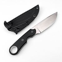 Couteau tactique à lame fixe en acier D2 personnalisé, robuste, avec manche en G10, couteau de poche, couteau de survie, couteau de chasse avec anneau pour le doigt