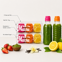 Bouchon de bouteille de matcha aromatisé, mélangeur de boisson portable sans sucre, 3 bouchons, vente en gros, marque privée OEM, mouture ultra-fine 1000 mailles, 7,5g