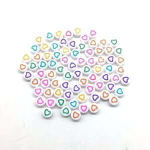 Cuentas de letras acrílicas, cuentas de ilicón EAD con números de corazón, UBE 6 mm For IY eeewelry aking IDS rarafts - Product Image 1