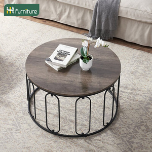 Mesa de centro de hierro forjado hecha a medida, estilo nórdico, de lujo ligero y minimalista, para apartamentos pequeños, mesa redonda pequeña para sofá. - Product Image 2