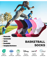 Vente chaude Chaussettes de basket-ball athlétiques pour jeunes Talon renforcé Séchage rapide Prévention des ampoules Soutien de la voûte plantaire Fond d'équipage confortable